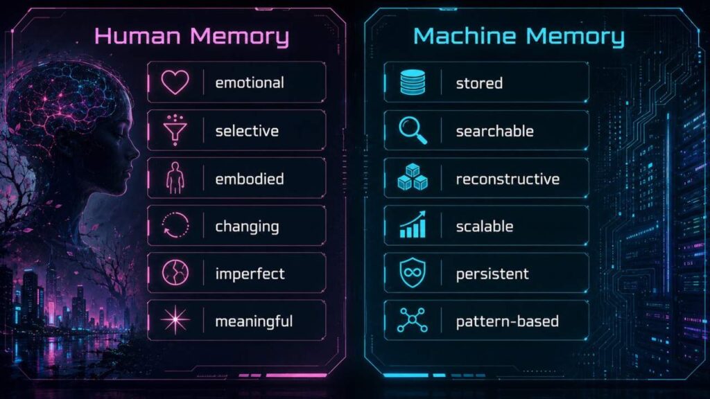 Human vs Machine Memory Comparison